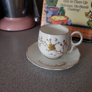 Antique Limoges Demitasse Cup & Saucer Red Elite Mark 1896 - 1900 Rare